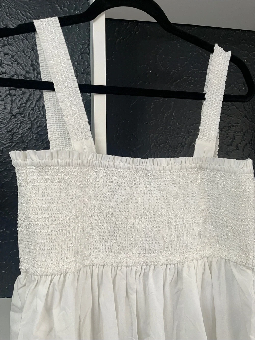 Abercrombie & Fitch White Maxi Sundress with Smocked Bodice